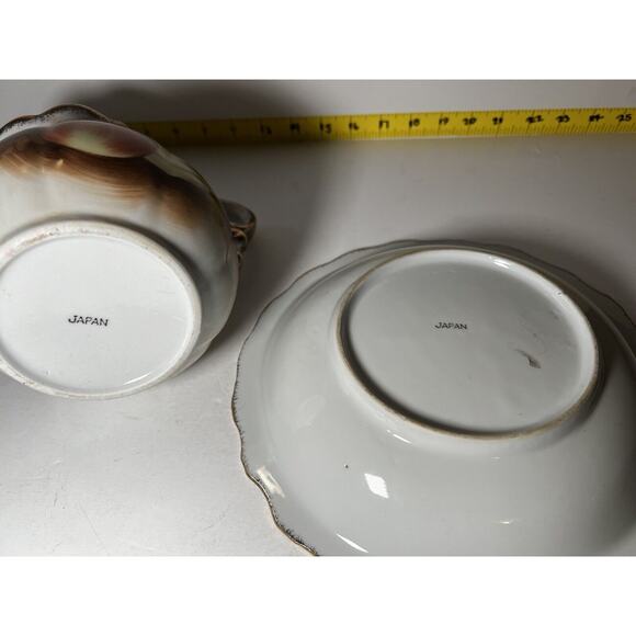 Vintage Porcelain Pitcher and Bowl Wash Basin Set Hand painted Fruit Kitchen - Picture 9 of 16